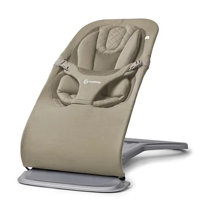 Ergobaby Evolve 3-in-1 Baby Lounger for Newborns from Birth to Early Childhood, Swing Chair with Insert for Newborn (2.5 kg - 13.2 kg), Soft Olive - No Bouncer Toy
