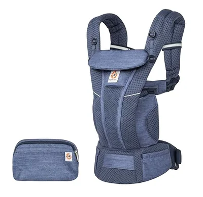 Ergobaby Omni Breeze Baby Carrier for Newborns, from Birth to 20.4 kg, 4 Positions, SoftFlex Mesh, Ergonomic Baby Front-Inward and Back Carry Position, Midnight Blue