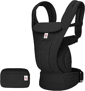 Ergobaby Omni Deluxe All-in-One Baby Carrier for Newborns from Birth up to 20kg, Ergonomic 4-Position mesh Baby Carrier Back Carrier Travel System, Onyx Black