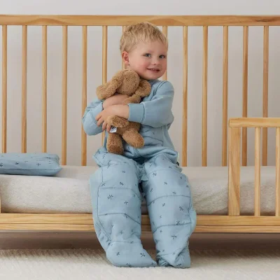 ergoPouch - Organic Winter Long Sleeved 2 In 1 Baby Sleeping Suit Bag - 3.5 TOG - Dragonflies — image 3