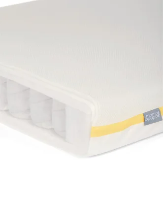 Essential Pocket Spring Cotbed Mattress White - Baby, 140x70x10cm, Breathable, Anti-Allergy Washable Cover