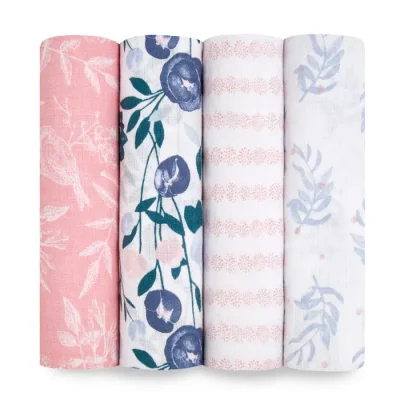 Essentials Cotton Muslin Swaddles 4 Pack