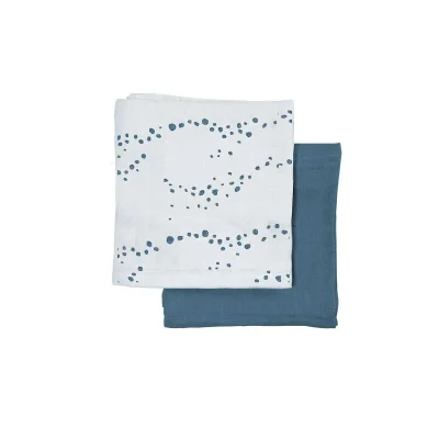 Fabelab Muslin Cloth - 2 pack -Ocean Spray (2020) - Blue