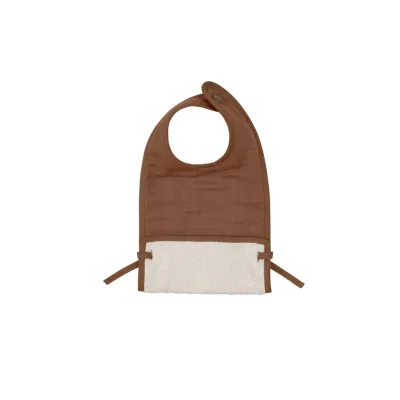 Fabelab Muslin Feeding Bib-Mauve - Brown