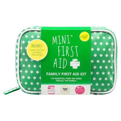 Family First Aid Kit - 115 Pieces Including Plasters, Bandages, Burn Gel, Thermometer, Cold Pack - for Car, Home, Travel, Camping and Hiking - As Seen on Dragons' Den - Assorted / Single (Large)
