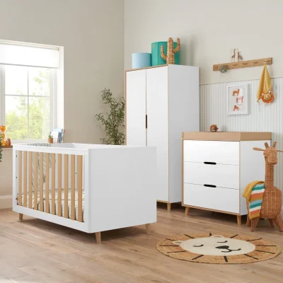 Fika 3pc Room Set - White / Light Oak