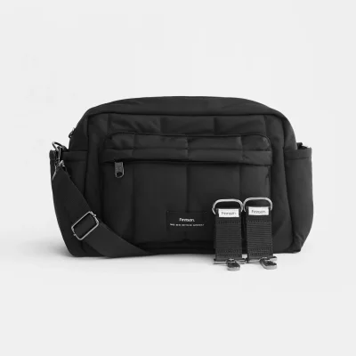 Finnson Freya Eco Oversized Stroller Organiser With Clips - organiser / Black