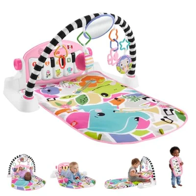 Fisher-Price Glow & Grow Kick & Play Piano Gym Baby Toy, UK English