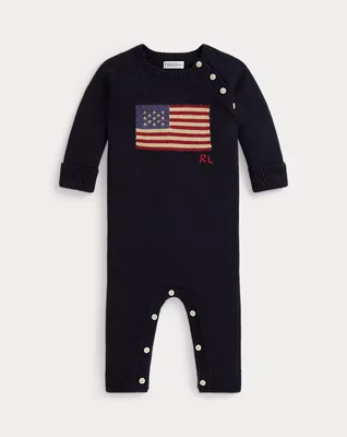 Flag Cotton Coverall - Rl Navy