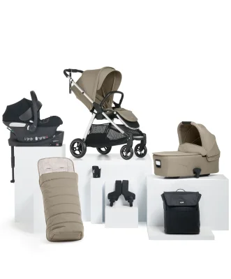 Flip XT³ Pushchair Bundle with Cybex Aton Car Seat (7 Pieces) – Sage Grey