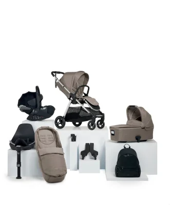 Flip XT3 Pushchair Bundle with Cybex Cloud T i-Size Baby Car Seat & Base (8 Pieces) - Stone