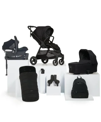 Flip XT3 Pushchair Complete Bundle with Aton B2 i-Size Car Seat & Base (7 Pieces) - Ink