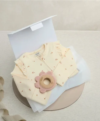 Floral Gift Box With Teething Toy - Newborn - 0-3 Months