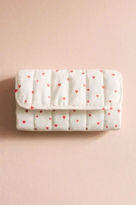 Foldable changing mat - White/Hearts