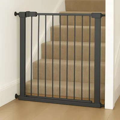 For Your Little One Pressure Fit Safety Stair Gate – No Screws Needed | One-Hand Opening | Secure Baby & Pet Gate for Stairs, Doorways & Hallways (Grey, 75-86 cm Door Width)