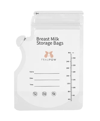 Fraupow Breast Milk Storage Bags - Pack of 30 - Clear