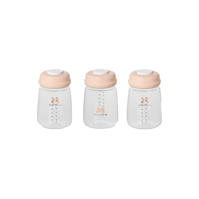 Fraupow Milk Storage Bottles - 3 Pack - Clear