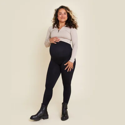 Freerider Co. Maternity Bump Support Leggings - Charcoal - Black / S
