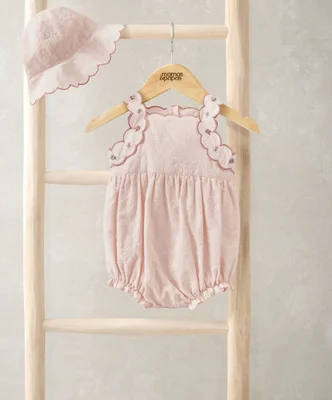 French Pink Romper & Sun Hat