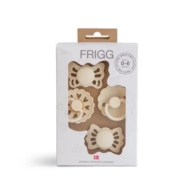 FRIGG - First Pacifier - Floral Heart - Cream (4 Pack) - Cream