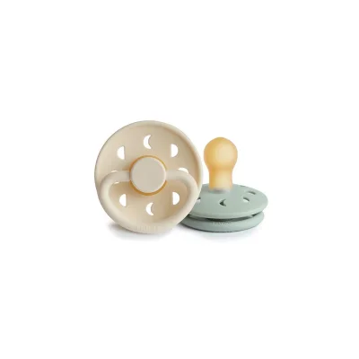 FRIGG Moon Phase Latex Pacifier - 2 Pack - Cream - Sage - 0-6m / Cream/Sage