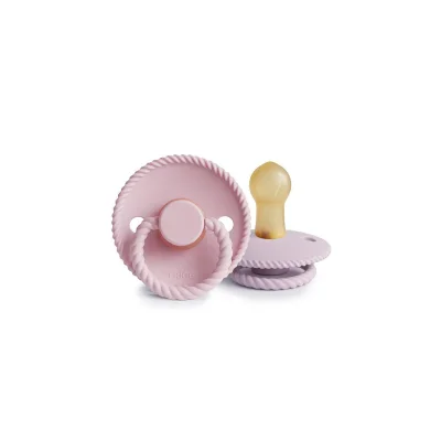 FRIGG Rope Latex Pacifier - 2 Pack - Baby Pink - Soft Lilac - Baby Pink/Soft Lilac