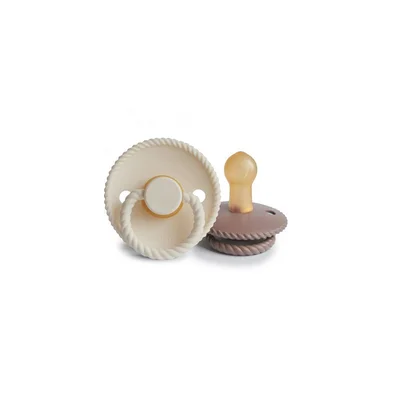 FRIGG Rope Latex Pacifier - Cream/Sepia / 0-6m