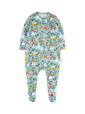 Frugi Baby Lovely Floral Cotton Sleepsuit, Multi - 0-3 Months