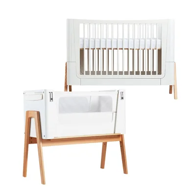 Gaia Baby Hera Cot Bed + Bedside Crib Two Piece Bundle