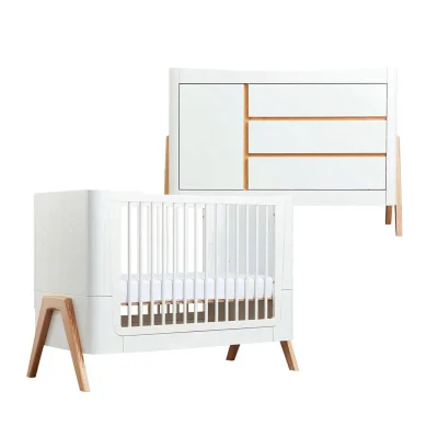 Gaia Baby Hera Cot Bed + Dresser Two Piece Bundle