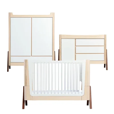 Gaia Baby Hera Cot Bed + Dresser + Wardrobe Three Piece Bundle