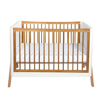 Gaia Baby Hera Cot Bed - White / Oak / Without Mattress