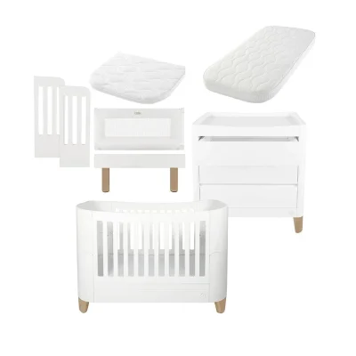 Gaia Baby Serena Cot Bed + Bedside Crib Set