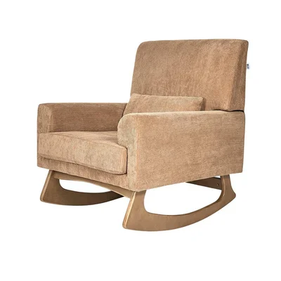 Gaia Baby Serena Rocking & Feeding Chair - Caramel Corduroy / With Footstool