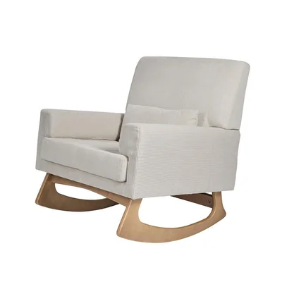 Gaia Baby Serena Rocking & Feeding Chair - Ecru Corduroy / With Footstool
