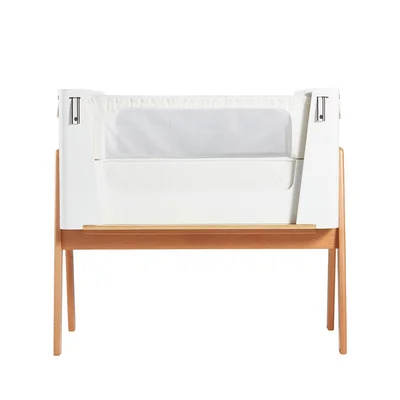 Gaia Hera Bedside Crib² - Scandi White/Natural