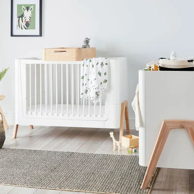 Gaia Hera Complete Sleep Cot Bed - Scandi-White + Natural - Without Mattress — image 3
