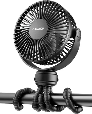 gaiatop Mini Portable Pram Fan - Black
