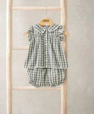 Gingham Print Outfit Set