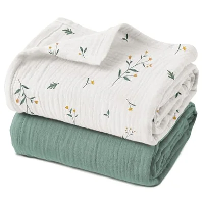 GLLQUEN BABY Baby Blankets for Newborn Soft 4 Pack, Muslin Cotton Baby Boy or Girl Blanket