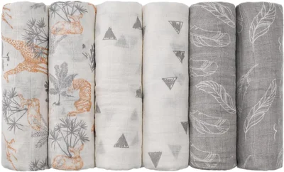 GLLQUEN BABY Muslin Squares Cloth for Baby, 6pack 70cm x 70cm Cotton Burp Cloths for Newborn, Absorbent & Breathable and Ideal to Clean, Wipe & Cover Newborns