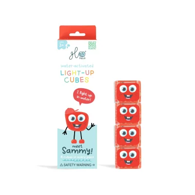 Glo Pals Light up Sensory 4 Pack Cubes - Red