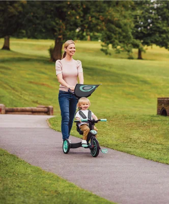 Globber Explorer 4 in 1 Trike Toddler Tricycle Mint Green Bike with Parent Handle Adjustable Seat