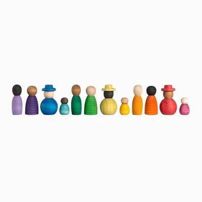 Grapat houten Nins poppetjes together - 12 stuks - Default