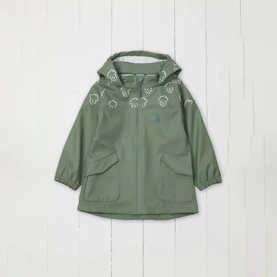 Grass & Air Colour Revealing Rainster Jacket - Stone - Stone / 12-18m