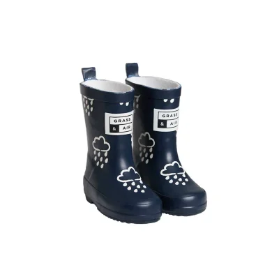 Grass & Air Colour-Revealing Wellies - Navy - 4 UK