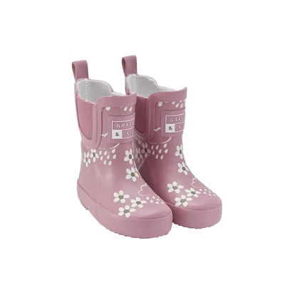 Grass & Air Floral Shortie Adventure Boot With Bag - Pink Bloom / 10