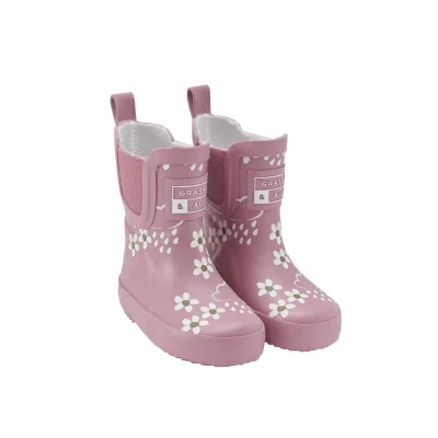 Grass & Air Floral Shortie Adventure Boot With Bag - Pink Bloom