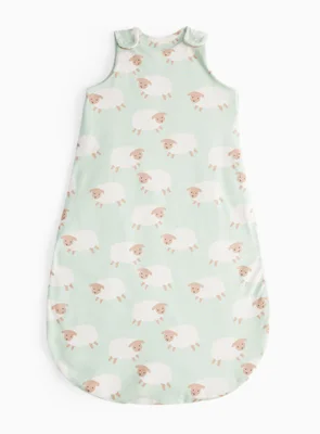 Green Sheep Print 2.5 Tog Sleeping Bag 0-6 Months