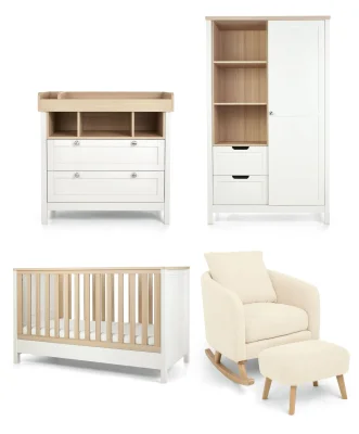Harwell 3 Piece Cotbed Range with Alma Nursing Chair & Stool